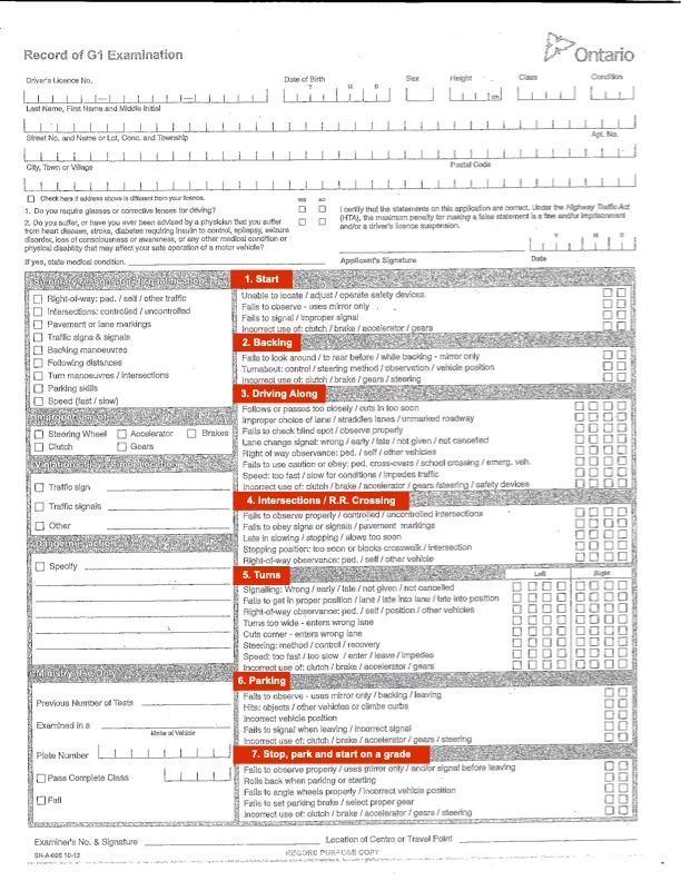 G2 Examination Sheet 5
